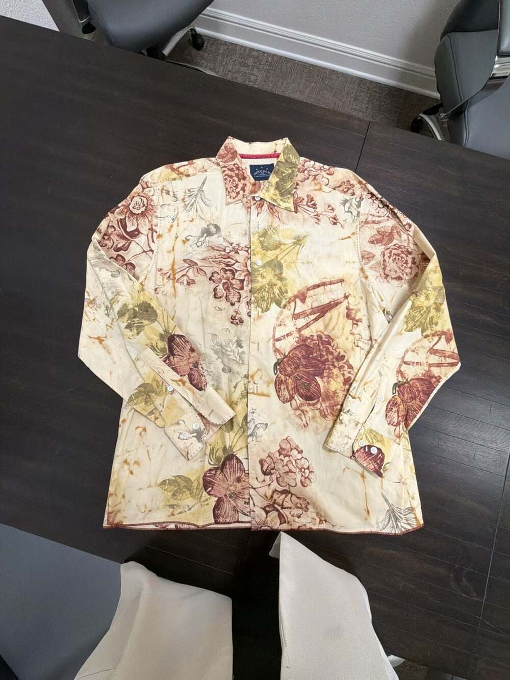 Indigo Palms by Tommy Bahama Men's Floral Print Long Sleeve Button Down Shirt